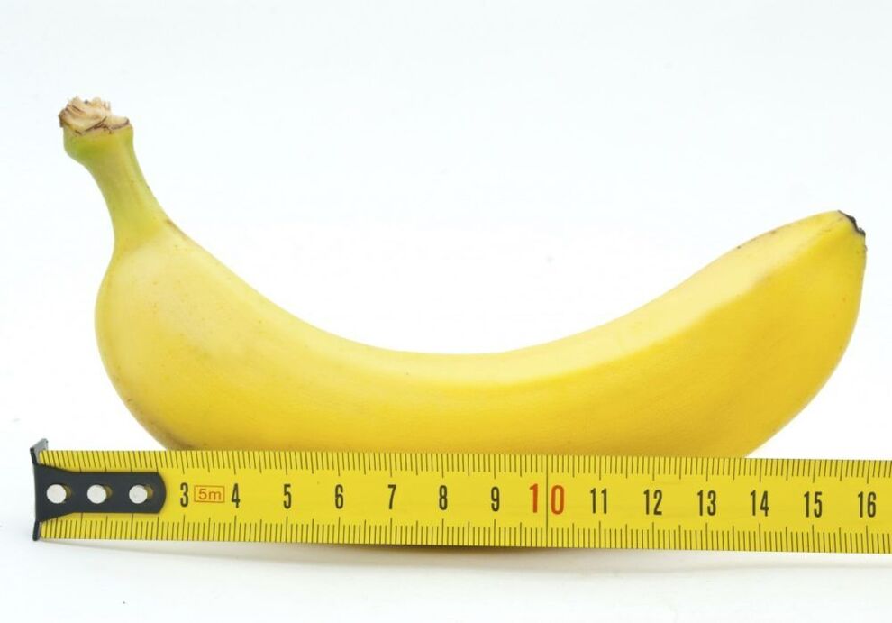 Measuring penis size using a banana as an example