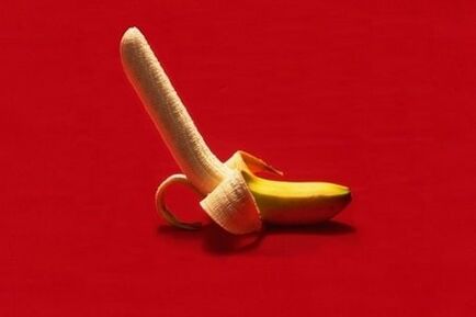 Banana symbolizes a penis enlarged through physical activity